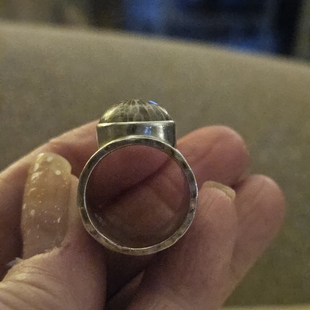 NICKY BUTLER HEAVY CIGAR BAND HAMMERED STERLING W/SINGLE STUNNING CENTER STONE!♡ - Picture 16 of 16